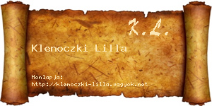 Klenoczki Lilla névjegykártya