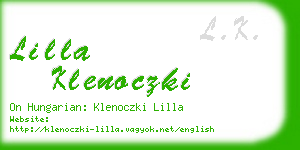 lilla klenoczki business card